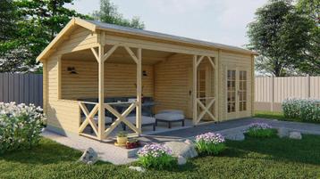 Maison de jardin Kukka avec auvent : 700 x 350 x 279 (h) c disponible aux enchères