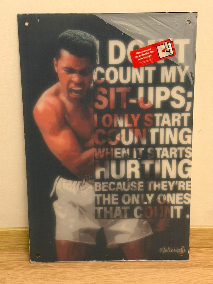 Plexiglas tekst mohamed ali, Maison & Meubles, Accessoires pour la Maison | Tableaux à écrire & Proverbes, Neuf, Enlèvement