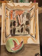 Semi-abstract schilderij in zeer goede staat, Antiek en Kunst