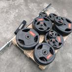 305 kilo Pt Essentials Olympische Gewichten + Barbell 220cm, Ophalen, Zo goed als nieuw