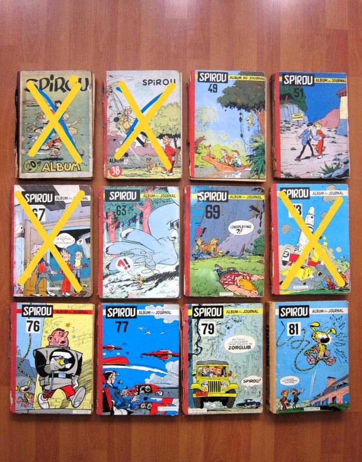 Lot 2 de recueils Spirou (à retaper) 1946 à 1961, Livres, BD, Utilisé, Plusieurs BD, Enlèvement ou Envoi