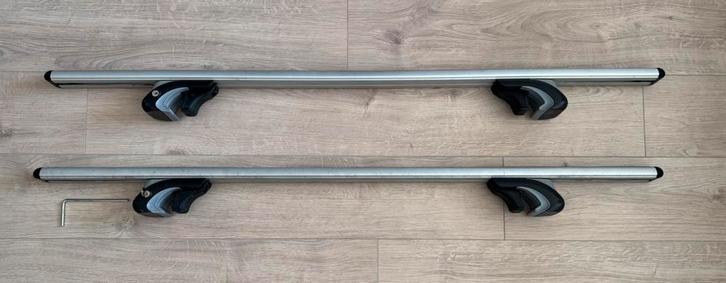 Aluminium dakdragers 140cm voor Volvo V70/XC70 open dakrail, Auto diversen, Dakdragers, Zo goed als nieuw, Ophalen