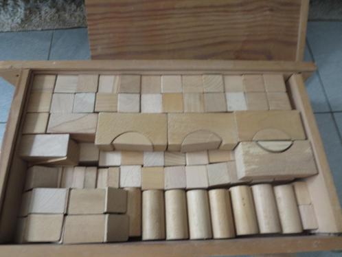 Vintage houten blokkenwagen (uit de jaren '70), Antiek en Kunst, Antiek | Speelgoed, Ophalen