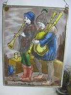 Vintage glasraam van de " Muzikanten "., Ophalen of Verzenden