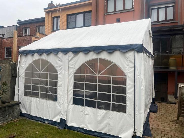 partytent 4x4 meter te koop, Tuin en Terras, Partytenten, Gebruikt, Partytent, 2 meter of meer, Minder dan 5 meter, 4 tot 6 meter
