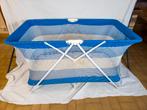 Vintage plooibaar babybed / reisbed (Blauw-Wit), Kinderen en Baby's, Ophalen, Gebruikt, Rechthoekig