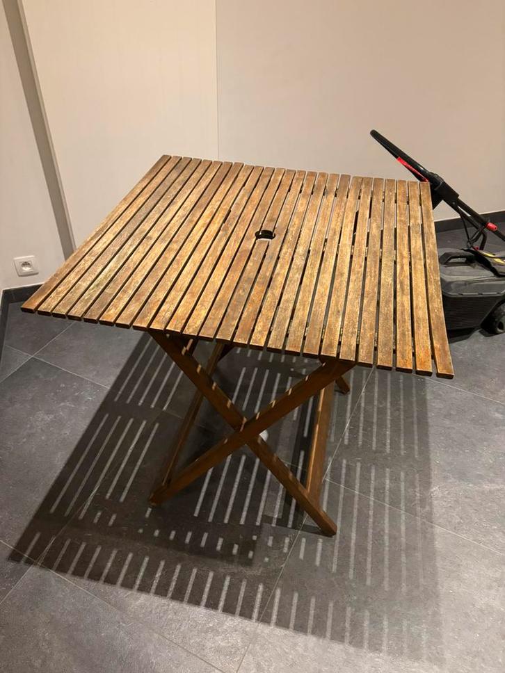 Table jardin 80 x 80 bois, Tuin en Terras, Tuintafels, Zo goed als nieuw, Vierkant, Hout, Ophalen