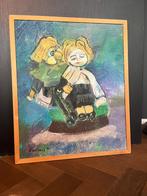 Gesigneerd Schilderij Jan Sierhuis 1981 “Echtpaar”!, Ophalen of Verzenden