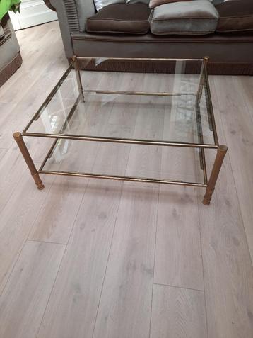 Antiek vierkant glazen tafel - MOET WEG beschikbaar voor biedingen