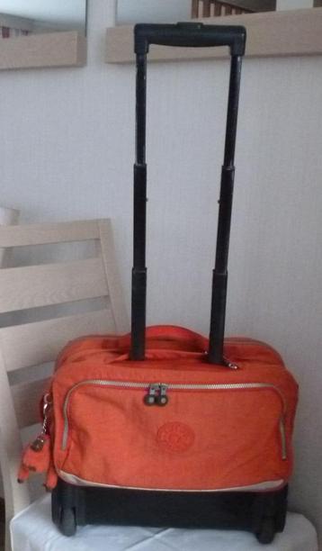 Kipling Trolley 2 roulettes, canne et bretelles + singe, Enlèvement ou Envoi, 30 à 40 cm, Utilisé, Orange