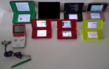 Lot (7x) DS, DSi, 3DS & GBA SP met laders en 61 games beschikbaar voor biedingen