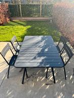 Fermob Luxembourg tafel 160cm met 4 stoelen, Tuin en Terras, Tuintafels, Ophalen, Gebruikt, Rechthoekig, Aluminium