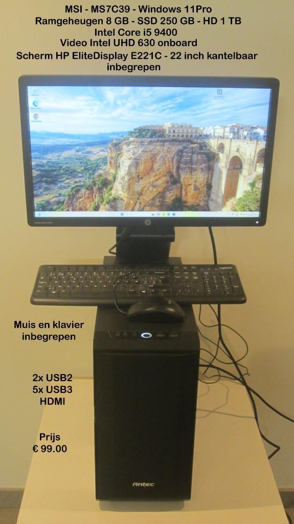 3 Computers met win 11, Computers en Software, Desktop Pc's, Zo goed als nieuw, 2 tot 3 Ghz, HDD, SSD, 8 GB, Met monitor, Ophalen
