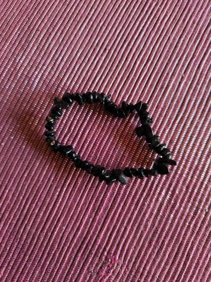 Bracelet tourmaline noire, Handtassen en Accessoires, Armbanden, Zo goed als nieuw, Ophalen
