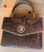 Handtas slangenleer Vintage Retro, Ophalen of Verzenden, Zo goed als nieuw, Bruin, Handtas