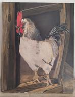 Toile coq 40x50, Antiquités & Art, Enlèvement ou Envoi