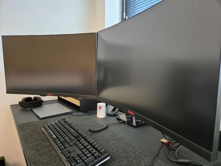 AOC AGON AG273QCX Quad HD monitor (2 stuks) + dual arm, Computers en Software, Monitoren, Zo goed als nieuw, 101 t/m 150 Hz, DisplayPort