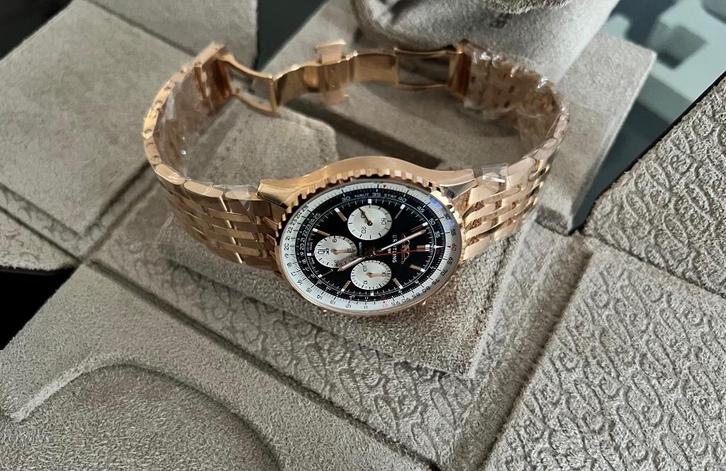 Breitling Navitimer 43 mm roségoud NIEUW, Handtassen en Accessoires, Horloges | Heren, Nieuw, Polshorloge, Breitling, Goud, Goud