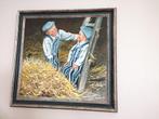 Schilderij De Hooizolder van G Hauspie, Antiek en Kunst, Ophalen of Verzenden
