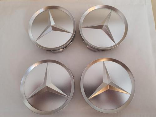 Mercedes mat zilver wieldoppen dia 75 mm, Auto diversen, Wieldoppen, Nieuw, Ophalen of Verzenden