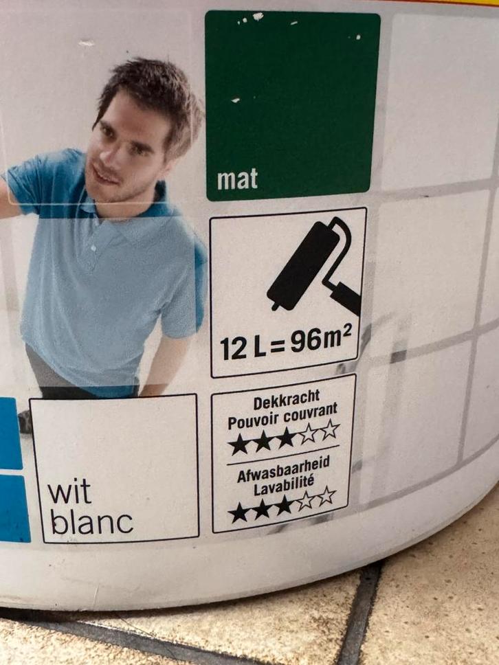 3 Sencys verf Muur & Plafond Extra dekkend 12l, Doe-het-zelf en Bouw, Verf, Beits en Lak, Nieuw, Verf, 10 tot 15 liter, Wit, Ophalen