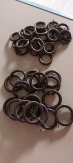 houten gordijnringen en roedeknoppen, Huis en Inrichting, Ophalen, Gebruikt, Bruin