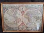 Oude wereldkaart in gouden kader. Orbis terrae compendiosa, Gebruikt, Ophalen