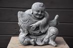 Happy Boeddha met koi, Tuin en Terras, Tuinbeelden, Nieuw, Beton, Ophalen of Verzenden, Boeddhabeeld