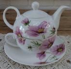 Porseleinen Tea for one met rozen bloemen, Calluna Bispingen, Comme neuf, Autres types, Autres styles, Enlèvement ou Envoi