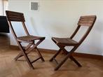 2 chaises en bois repliables, Maison & Meubles, Chaises, Brun, Bois, Utilisé, Deux