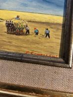 2 landschap olieverf schilderijtjes getekend, Antiek en Kunst, Ophalen of Verzenden