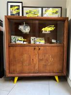 2 vintage kasten: vitrinekast en dressoir, Huis en Inrichting, Ophalen, Gebruikt