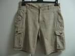 Beige geruite bermuda met zijzakken, maat 48 (s), Ophalen of Verzenden, Zo goed als nieuw, Maat 48/50 (M), Beige