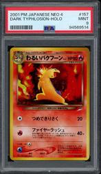 Dark Typhlosion Holo PSA 9 - #157 - Japanese Neo 2000, Hobby en Vrije tijd, Verzamelkaartspellen | Pokémon, Verzenden, Zo goed als nieuw