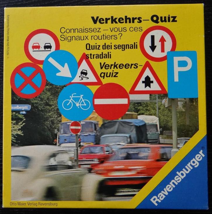 Jeu vintage - Traffic Quiz - Ravensburger - éd.1975, Hobby en Vrije tijd, Gezelschapsspellen | Overige, Gebruikt, Vijf spelers of meer