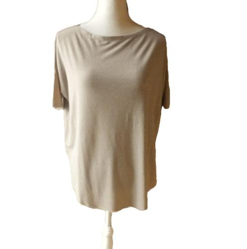 (112) -blouse femme t.U beige doré - blue joint -, Kleding | Dames, Blouses en Tunieken, Zo goed als nieuw, Maat 38/40 (M), Beige