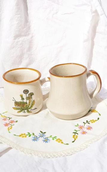 Mugs RARES🔥 vintage fleurs sauvages et couleur uni