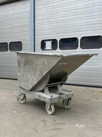 Kiepcontainer – Kantelcontainer – kiepbak (gegalvaniseerd) beschikbaar voor biedingen