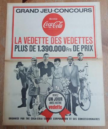 Spirou Tintin grand dépliant Coca-Cola 1967 Franquin Hergé