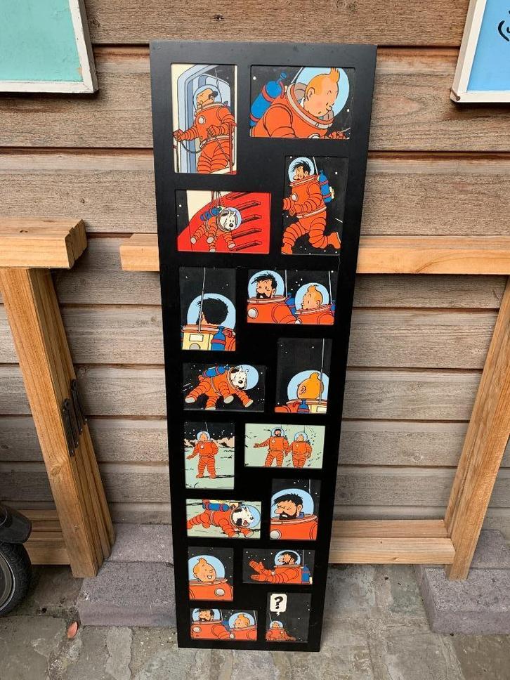 STRIPFIGUUR KUIFJE: GROTE INGELIJSTE KADER, Verzamelen, Stripfiguren, Gebruikt, Plaatje, Poster of Sticker, Kuifje, Ophalen