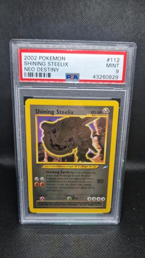 Shining Steelix Neo Destiny PSA 9, Hobby en Vrije tijd, Verzamelkaartspellen | Pokémon, Zo goed als nieuw, Ophalen of Verzenden