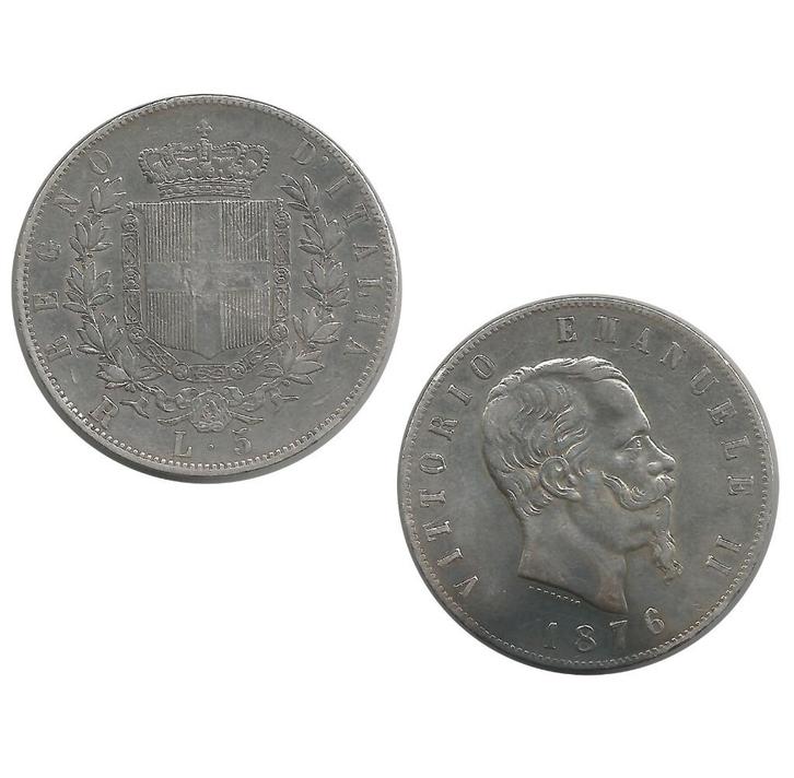 Italië Zilveren Munten – 5 Lire 1876 + 2x 500 Lire 1961, Postzegels en Munten, Munten | Europa | Niet-Euromunten, Setje, Italië