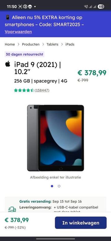 Ipad 9 256GB wifi + 4g NIEUW  beschikbaar voor biedingen