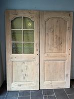 2 rustiek massief eiken gezandstraalde binnendeuren., Doe-het-zelf en Bouw, Ophalen, 80 tot 100 cm, Binnendeur, Zo goed als nieuw