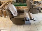 Grijze relax zetel, Huis en Inrichting, Fauteuils, Ophalen, Gebruikt, Leer
