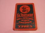 Oude losse speelkaart Likeuren Toussaert , Ypres (198), Enlèvement ou Envoi, Comme neuf, Carte(s) à jouer