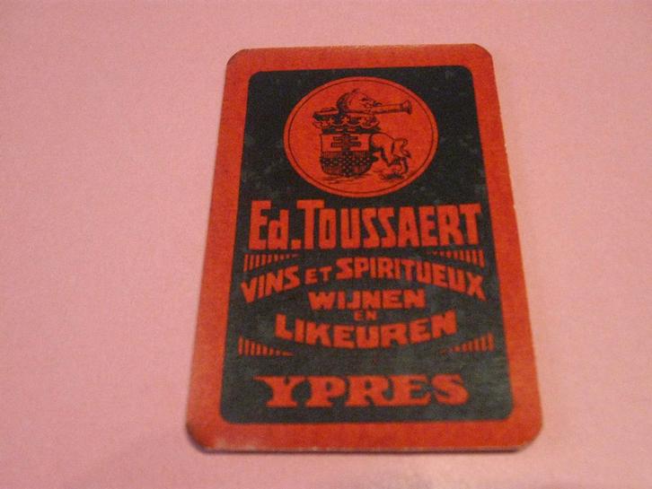 Oude losse speelkaart Likeuren Toussaert , Ypres (198), Verzamelen, Speelkaarten, Jokers en Kwartetten, Zo goed als nieuw, Speelkaart(en)