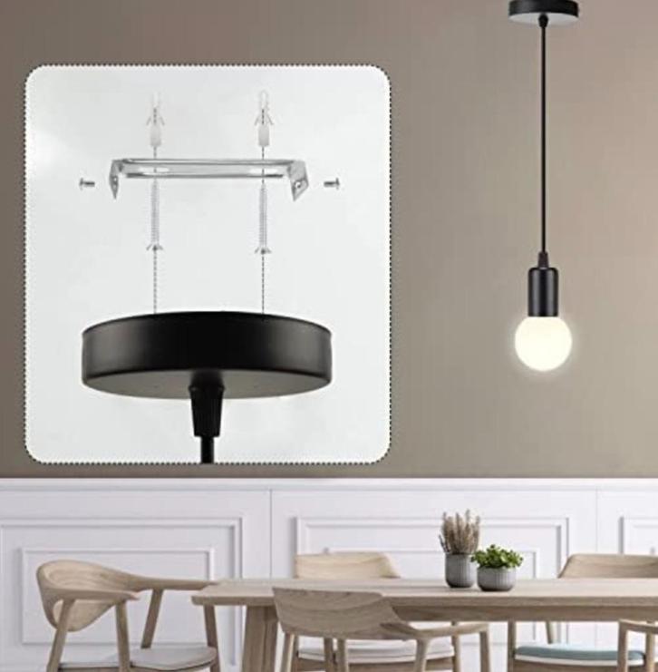 Socle plafonnier sur cordon neuf, Huis en Inrichting, Lampen | Plafondlampen, Nieuw, Metaal, Ophalen