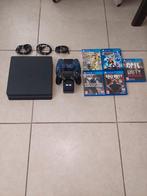 Playstation 4 Slim | 2 Controllers | 5 Games | Oplaadstation, Games en Spelcomputers, Ophalen, Zo goed als nieuw