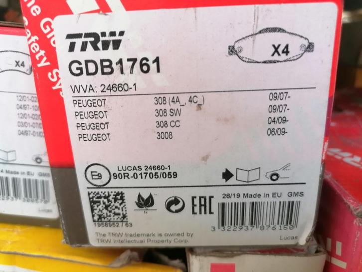 Plaquettes de frein avant Peugeot 308 3008, Autos : Pièces & Accessoires, Freins & Transmission, Peugeot, Neuf, Enlèvement ou Envoi